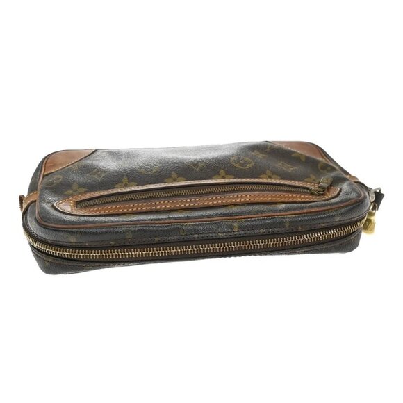 LOUIS VUITTON Marly Dragonne GM Clutch Hand Bag Monogram Brown - Picture 6 of 15